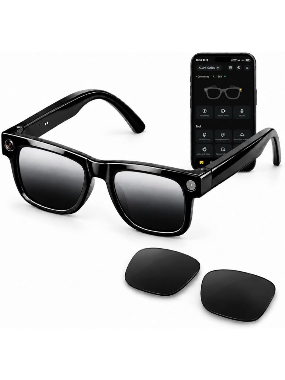 Smart Glasses with 8MP Camera, 1080P Video, AI Assistant & Translation Features